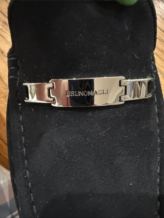 Bruno Magli Black Suede Loafers with Black Metal Bit main image 4